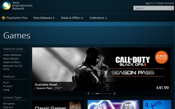 playstation store web browser
